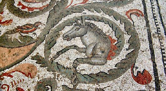Uno dei mosaici alla Villa Romana del Casale